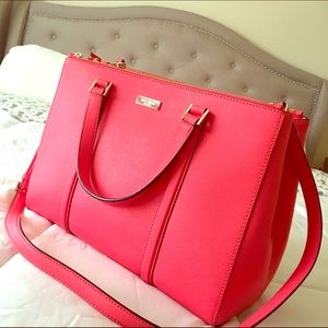 Kate Spade leather purse large coral